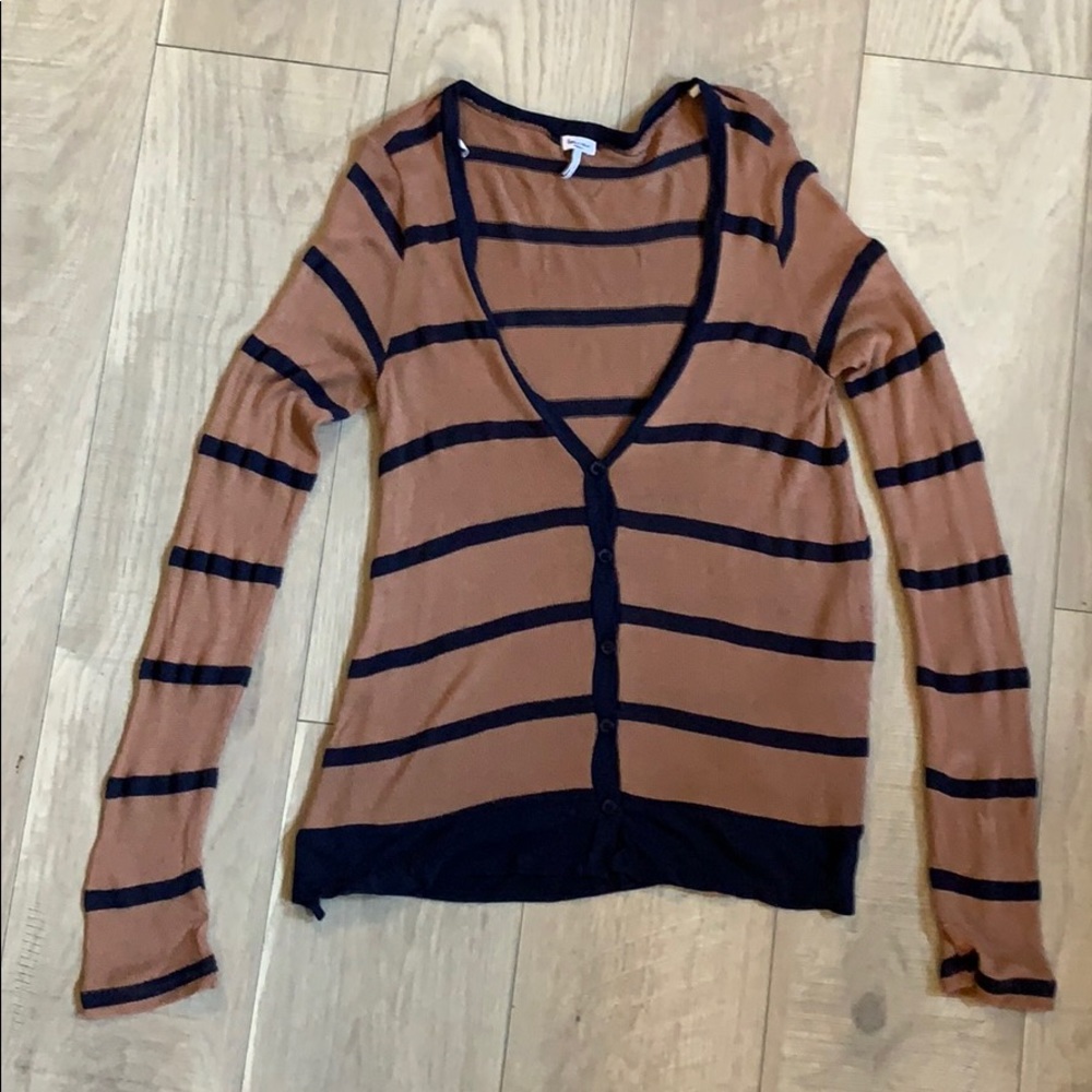 Splendid brown and blue sweater